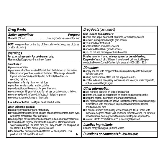 Kirkland Signature Extra for Men - 5% Minoxidil Topical Solution | 2 fl. oz