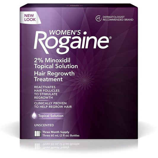 Rogaine Solution for Women 2% Minoxidil, 2 fl. oz, Pack of 3 