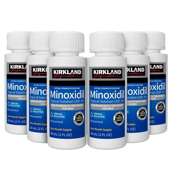 Kirkland Signature Traitement Repousse Cheveux Homme – Minoxidil 5% Solution Topique – Approvisionnement 6 Mois (6 x 60 ml) Kirkland Minoxidil Solution