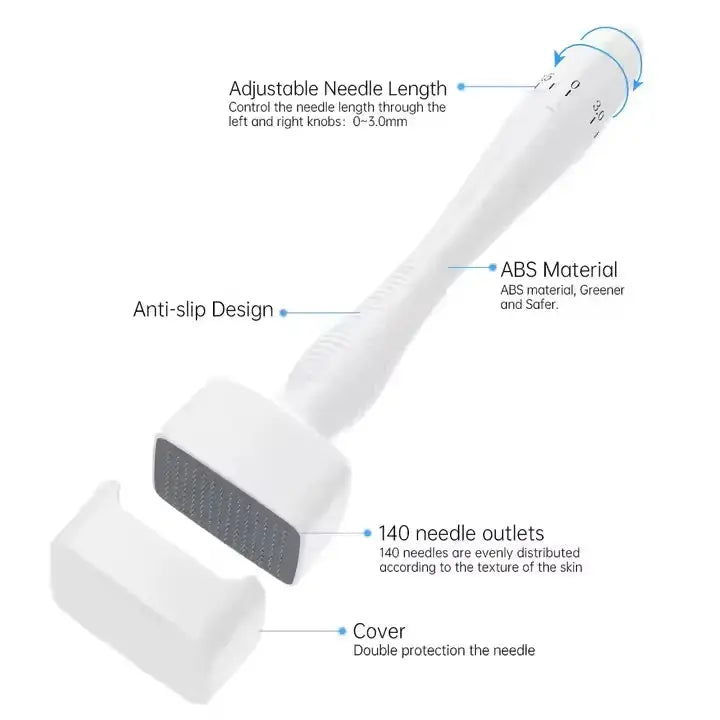 Dermastamp Professionnel 540 Aiguilles – Microneedling Cuir Chevelu et Visage – Booste l'Absorption du Minoxidil ACTIVE GROW